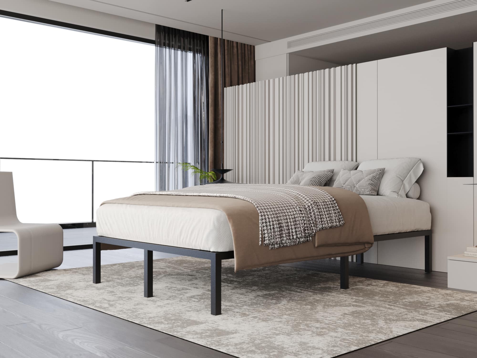 سرير حديد مودرن 120 سم مناسب للشباب والمتزوجين