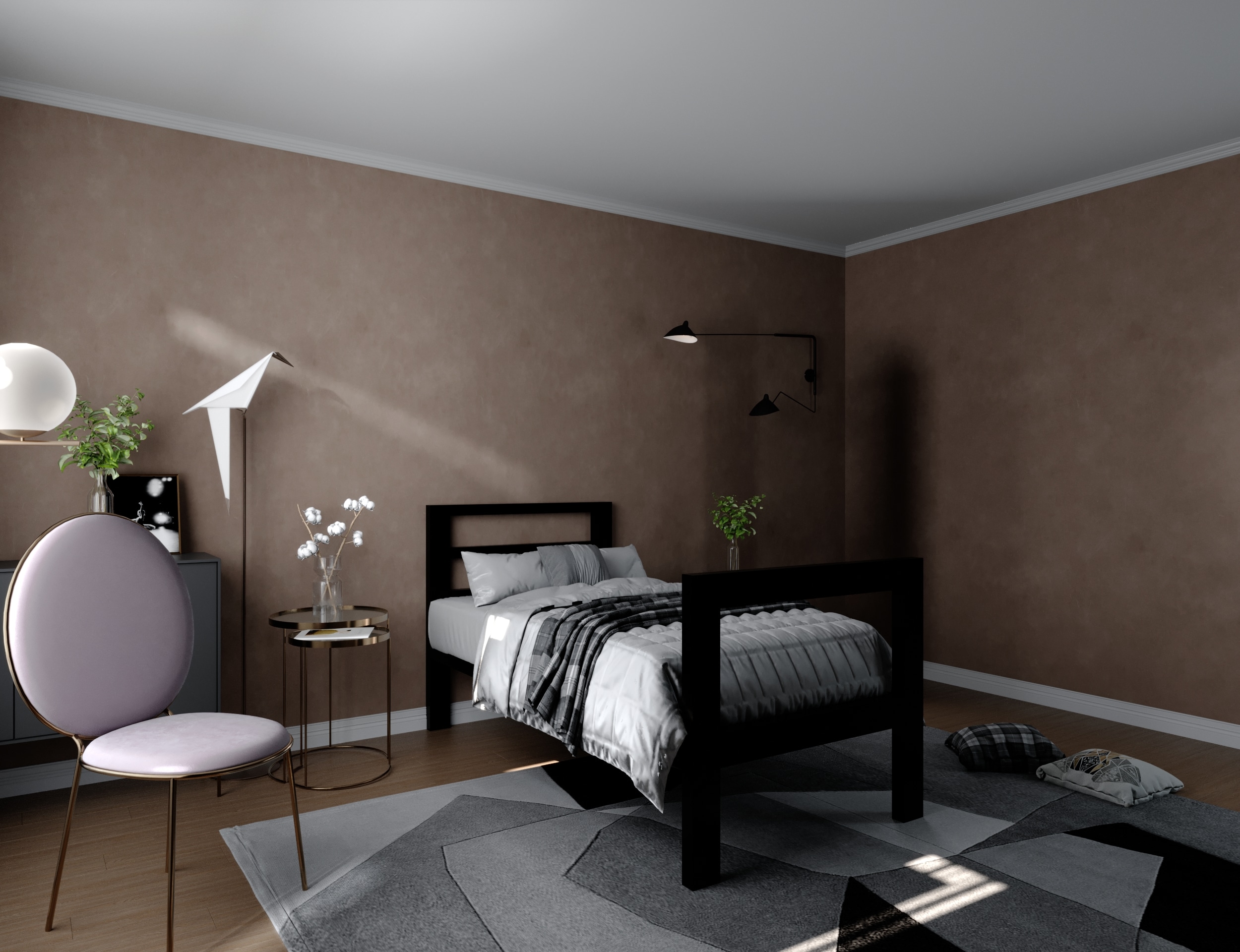 سرير حديد مودرن 100 سم مناسب للأطفال والشباب