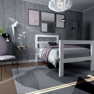 سرير حديد ابيض 120 سم