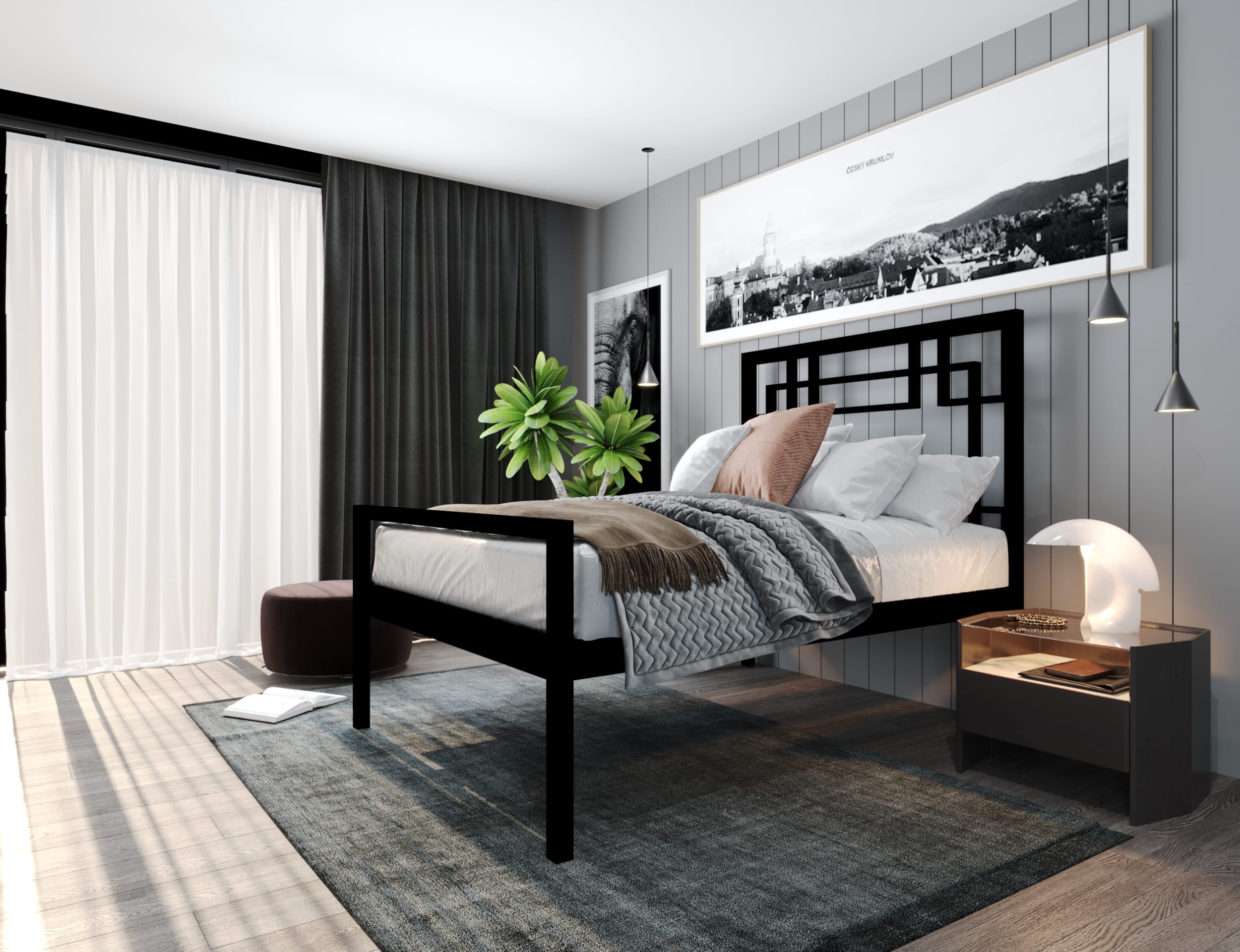 سرير حديد مودرن 150 سم