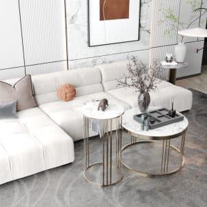 ترابيزة انتريه مودرن - ترابيزة ركنة مودرن - ترابيزة استانلس ذهبي