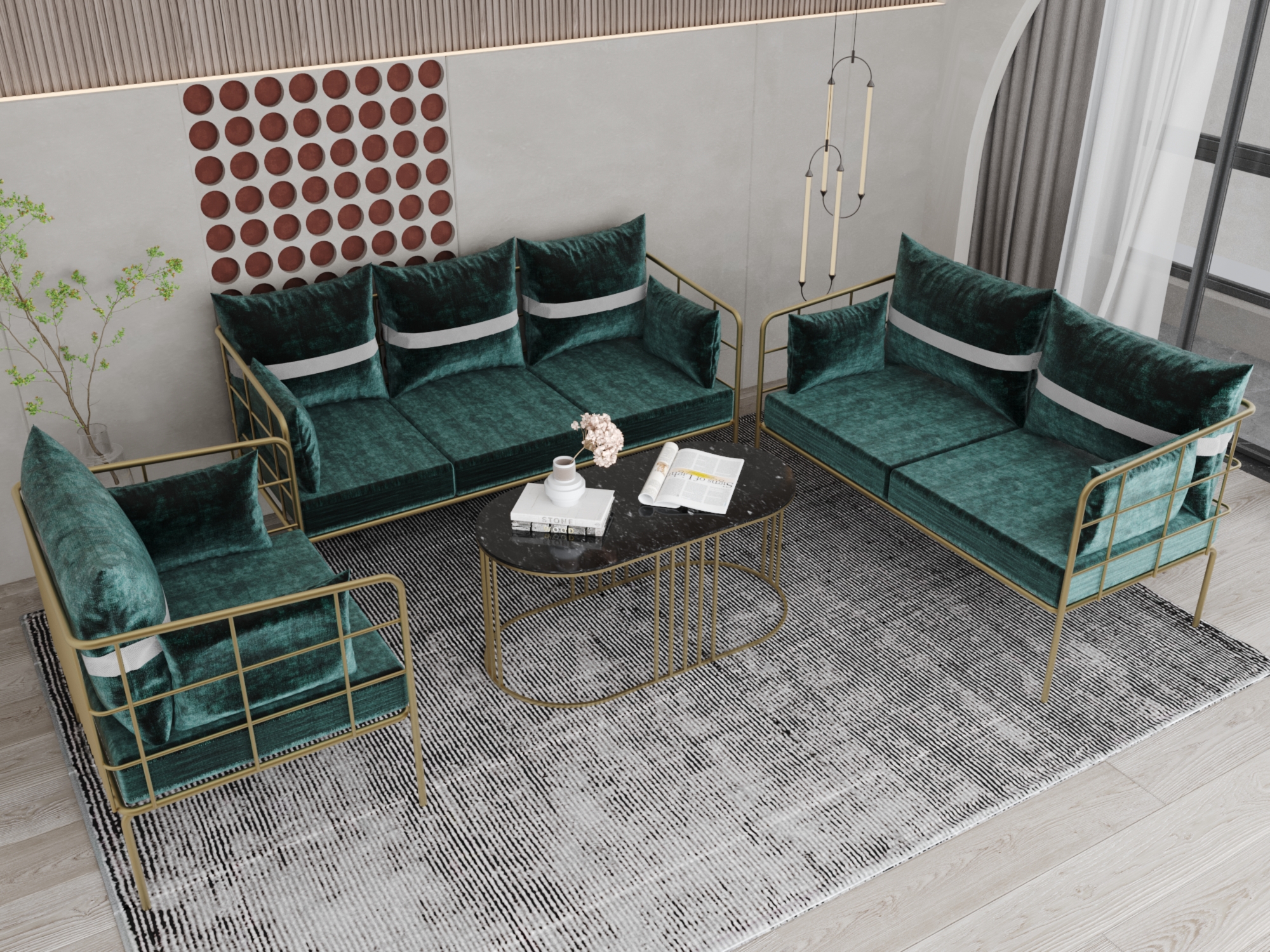 طقم انتريه زمرد انتريه جنزازي - انتريه زيتي - انتريه زمردي