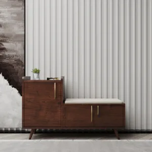 جزامة ستاند جزامة خشب مودرن بمقعد