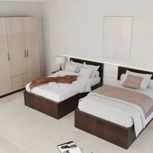 توين ديزاين غرف نوم اطفال خشب بسريرين