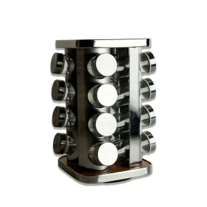 طقم توابل زجاج دوار 16 برطمان