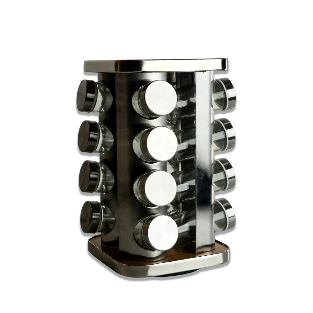 طقم توابل زجاج دوار 16 برطمان طقم توابل زجاج دوار 16 برطمان