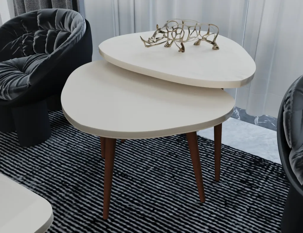 طقم ديو كورنر ترابيزة جانبية مودرن دائرية