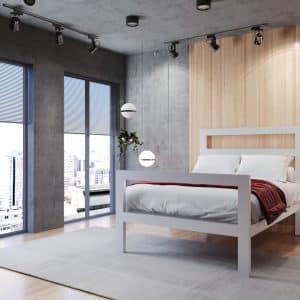 سرير مودرن حديد 160 سم مناسب للمتزوجين والشباب أبيض
